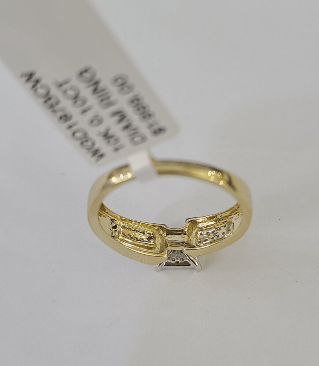 Real 10k Diamond Ladies Ring Yellow Gold Women Casual Genuine Wedding - GoldenlinQ